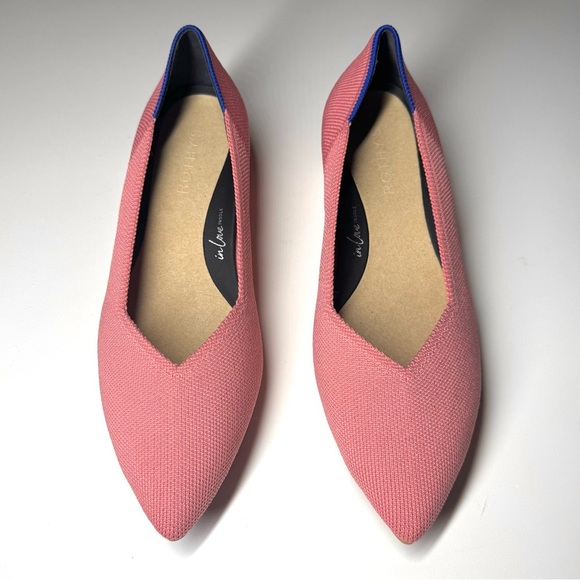 Rothy’s Women’s The High Point Tulip Pink Knit Block Heel Washable Size- 8.5 - Picture 2 of 12